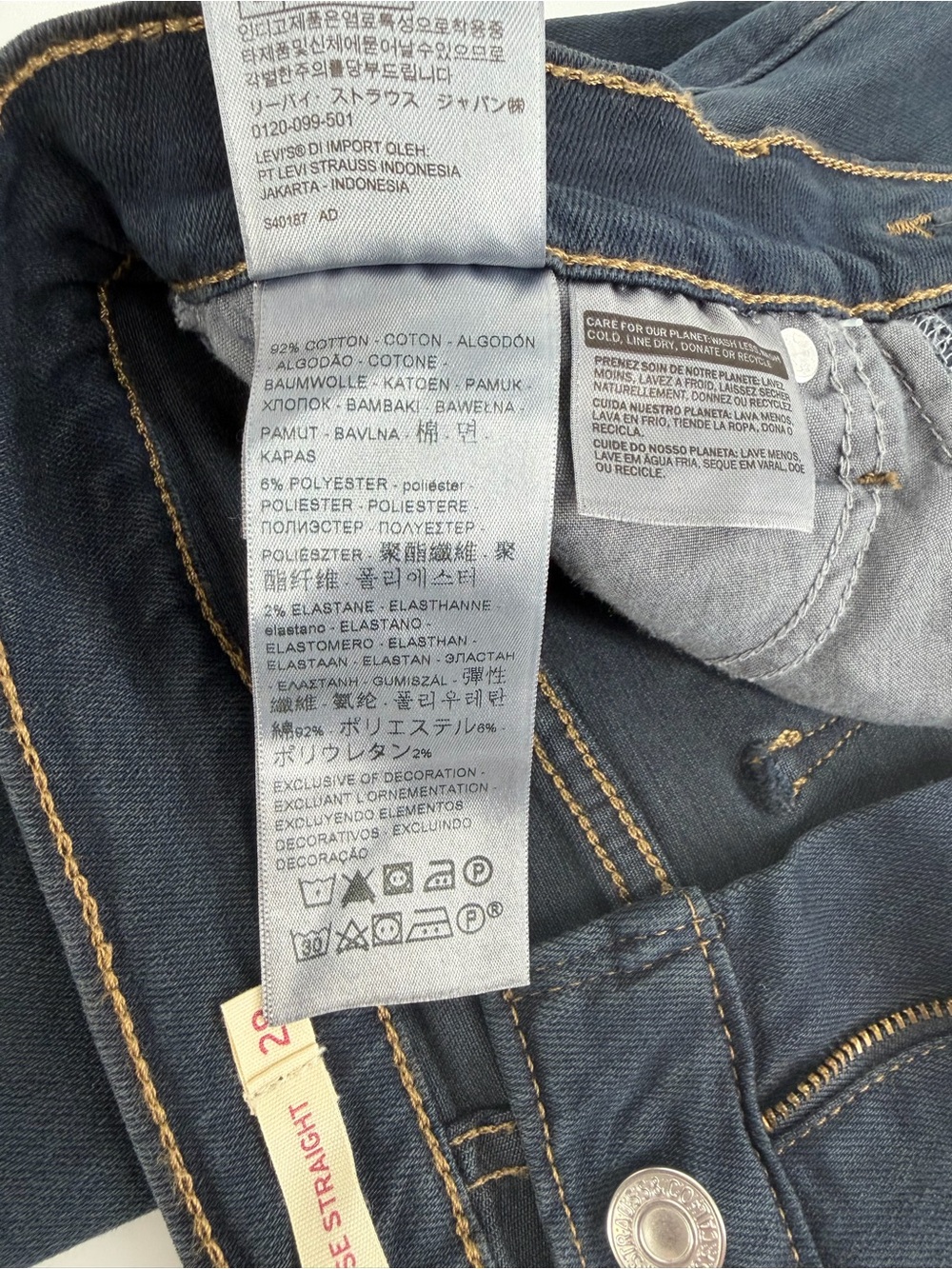 Levi’s 724 Jeans Womens 6 W28 High Rise Straight Cropped Black Raw Hem NWT - Picture 10 of 16
